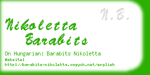 nikoletta barabits business card